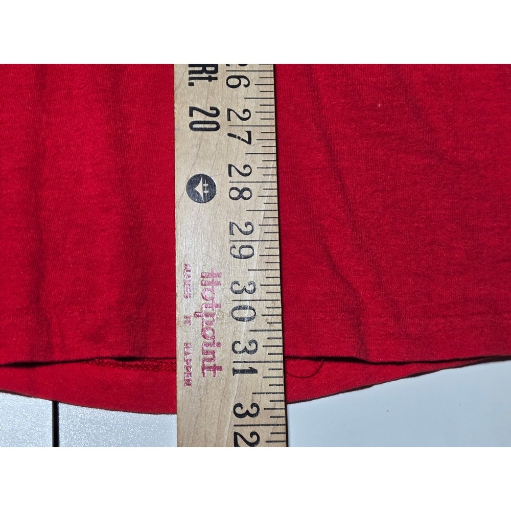 Vintage Red Pocket T-Shirt Single Stitch Blank Men's L Soft Worn In Cotton‎ Tee - Picture 2 of 5